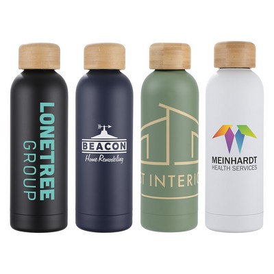 Lexi 17 oz Eco-Friendly Vacuum Stainless Steel Bottle w/ Bamboo Lid