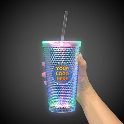 16 Oz. Light Up Diamond Tumbler w/Full Color Imprint
