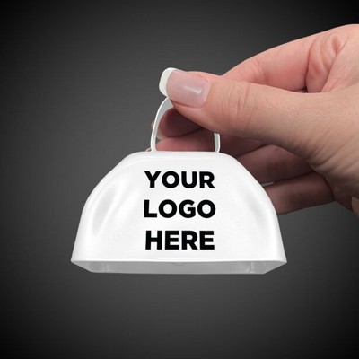 3" Pad Printed White Metal Cowbell